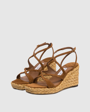 Jimmy Choo Коричневі замшеві босоніжки Ayla AYLA85CUG