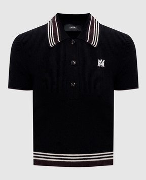 AMIRI Черное поло в рубчик с шерстью AWTOKN1006