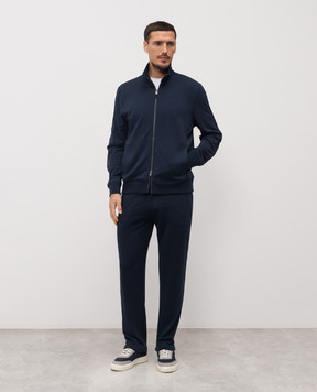 Canali Синя спортивна куртка з вовни MJ02448T0912