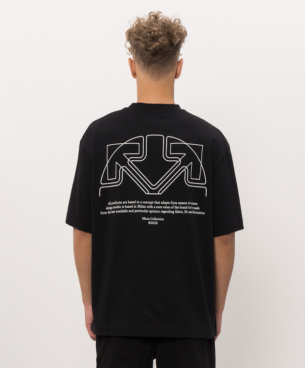 Off-White Чорна футболка з принтом логотипа та емблеми 44MAA120F26J01E зображення 4
