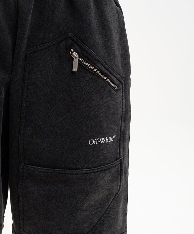 Off-White Чорні шорти з принтом логотипа 2CI006S26FLE001 зображення 5