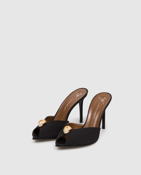 Giuseppe Zanotti Чорні шкіряні мюлі Intrigo E600031