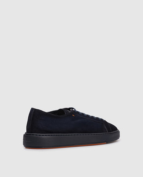 Santoni Синие замшевые кроссовки с логотипом MBCD21571OCACAOL