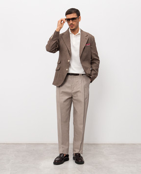 Brunello Cucinelli Поло з бавовни кольору айворі M29800125