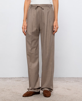Max Mara Бежевые штаны ALIBI из кашемира MXMALIBI