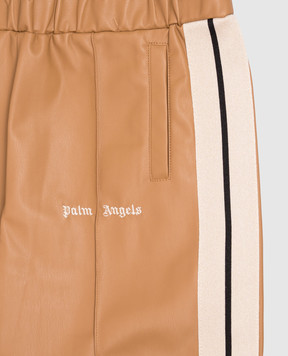 Palm Angels Дитячі бежеві штани з брендовою тасьмою F6PAJBPA165