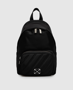 Off-White Черный рюкзак с фактурной эмблемой OWWNB09F26FB01