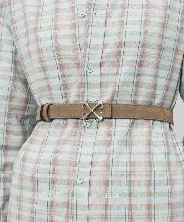 Off-White Двосторонній замшевий ремінь з емблемою Arrow OWRB133S26LEA001 зображення 2