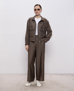 Peserico Коричневая куртка с цепочкой мониль A2512901939