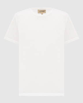 Woolrich Футболка цвета айвори с принтом логотипа CFWWTE2014FRUT5293