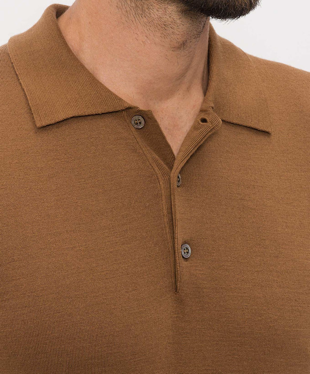 Canali Коричневое поло из шерсти MK01149C0017 изображение 5