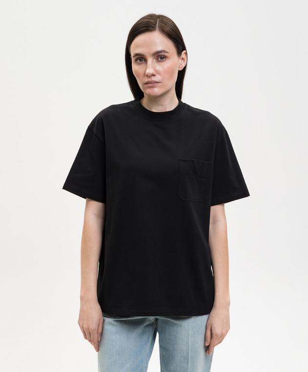 Valentino Чорна футболка з бавовни 8V0MG16IBGP зображення 3