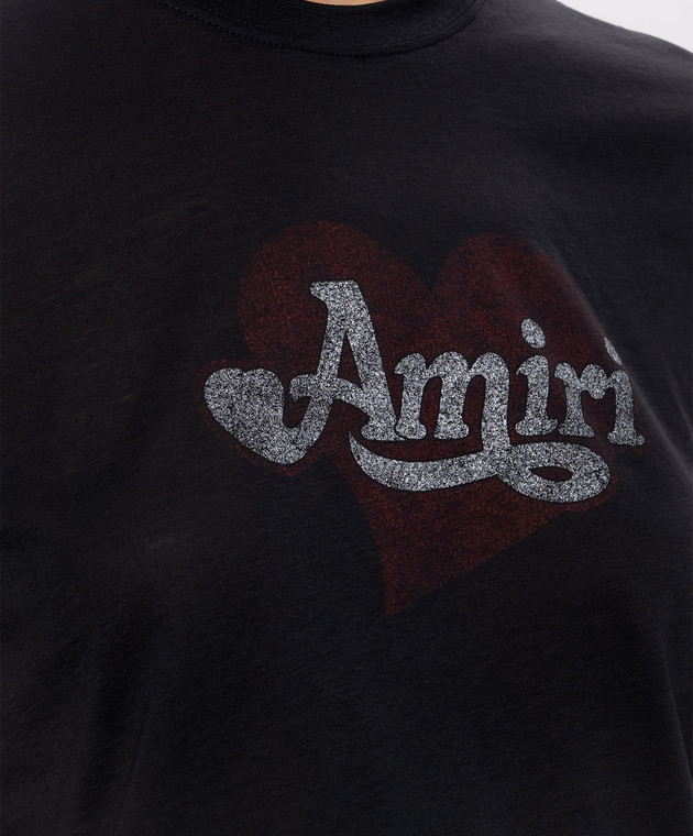 AMIRI Чорна футболка з принтом логотипа AW426JR011 зображення 5