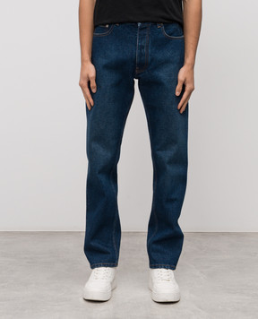 Off-White Синие джинсы с эффектом потертости 44MYA175C9D004