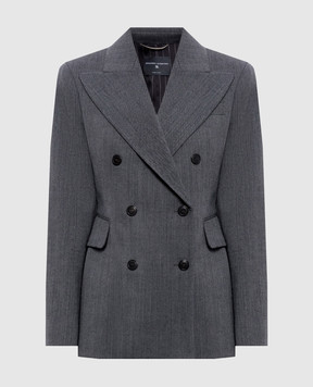 Ermanno Scervino Серый двубортный жакет с шерстью D496I323VCYAX