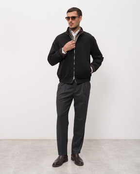Brunello Cucinelli Темно-серые брюки из шерсти ME226E1710