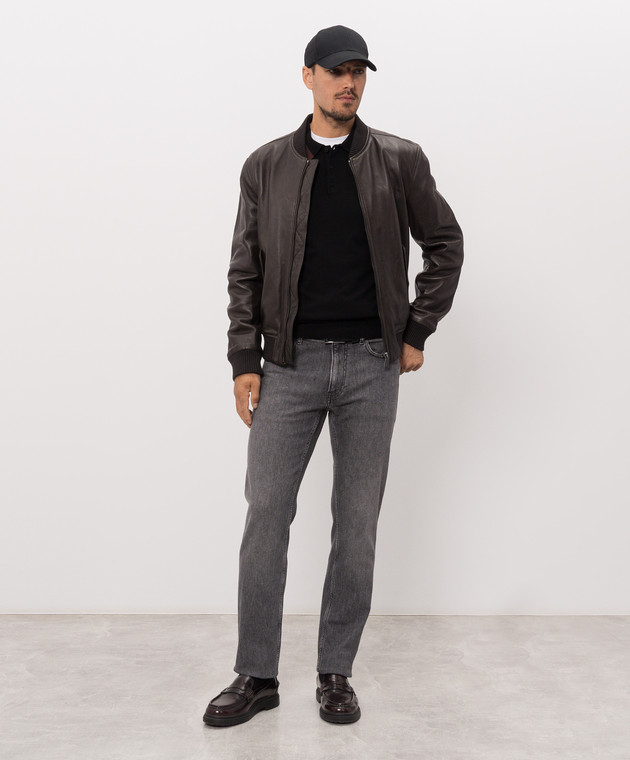 Trussardi Черное поло с окантовкой M0198000021NMK604K01 изображение 2