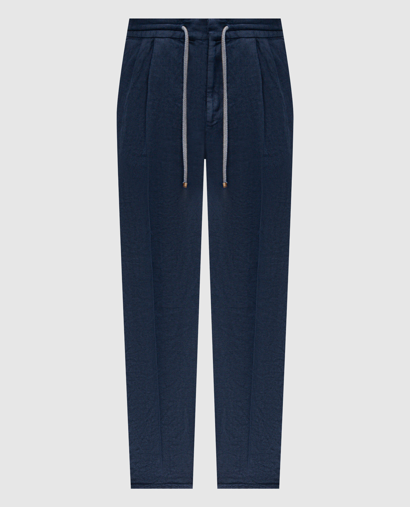 Брюки синего цвета из льна