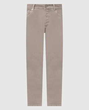 Brunello Cucinelli Серые джинсы с логотип патч M277PD3210