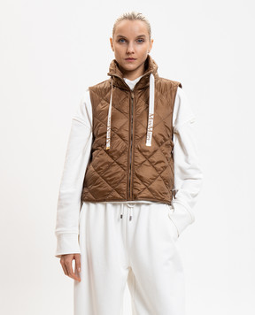 Max Mara Коричневий стьобаний жилет TREGIC TREGIC