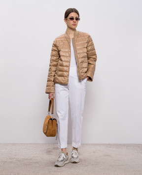 Peserico Білий топ в рубчик з ланцюжком моніль A08623J005669