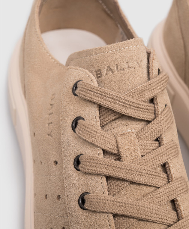 Bally Бежевые замшевые кроссовки Lift MSK0GCSU005 изображение 5