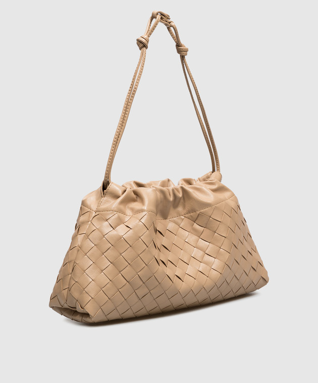 Bottega Veneta Бежева шкіряна сумка-кісет Notte 844626V3IV0 зображення 3