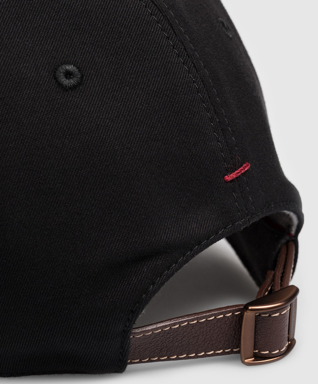 Brunello Cucinelli Чорна кепа з вишивкою M252D9850 зображення 4