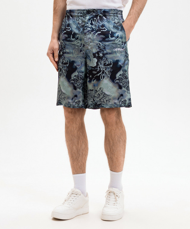 Off-White Сині шорти Land&Sky 44XCB092S26F004 зображення 3