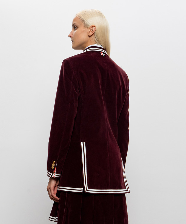 Thom Browne Бордовий вельветовий жакет FBC975NF0957 зображення 4