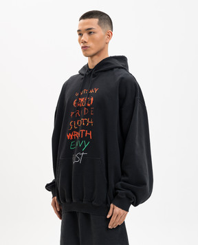 Vetements Чорне худі 7 Sins ME76HD195BX