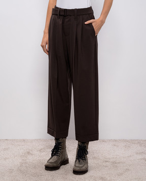 Brunello Cucinelli Коричневые брюки с шерстью M0W07P8995