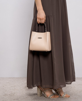 Peserico Бежева шкіряна сумка з брендовим патчем A38375C0CC758