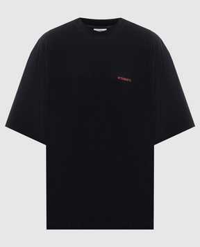Vetements Чорна футболка з принтом логотипа MH27TR142Bw