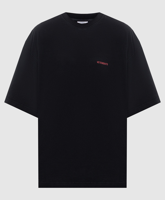 Vetements Черная футболка с принтом логотипа MH27TR142Bw