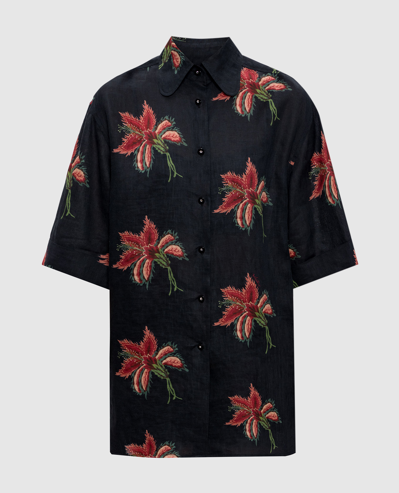 Чорна сорочка з льону