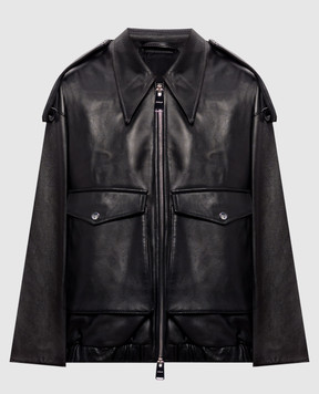 Dondup Чорна шкіряна куртка DJ774PL0676DXXX