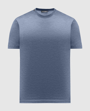 Dolce&Gabbana Синя футболка із шовку G8ST1TG7P0F