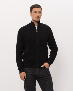 Stefano Ricci Чорний кардиган з кашеміру K606430R30F26317