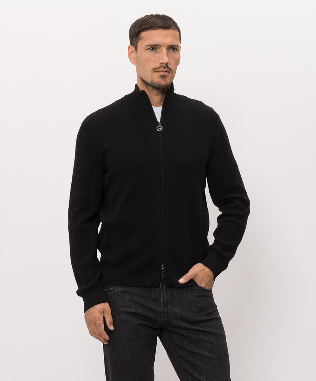 Stefano Ricci Чорний кардиган з кашеміру K606430R30F26317 зображення 3