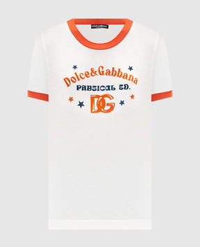 Dolce&Gabbana Футболка кольору айворі з принтом F8N08TGDDNG