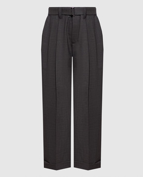 Brunello Cucinelli Серые брюки с шерстью MPW07P8995