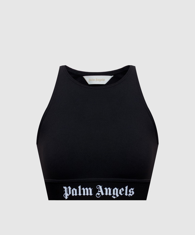 Palm Angels Черный топ с узором логотипа PAWVO001FB001