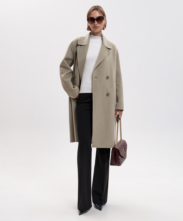 Twinset Зеленое двубортное пальто с шерстью 262TP2011 изображение 2