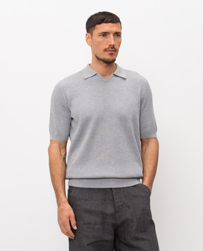 Brunello Cucinelli Сіре поло в рубчик M29400015