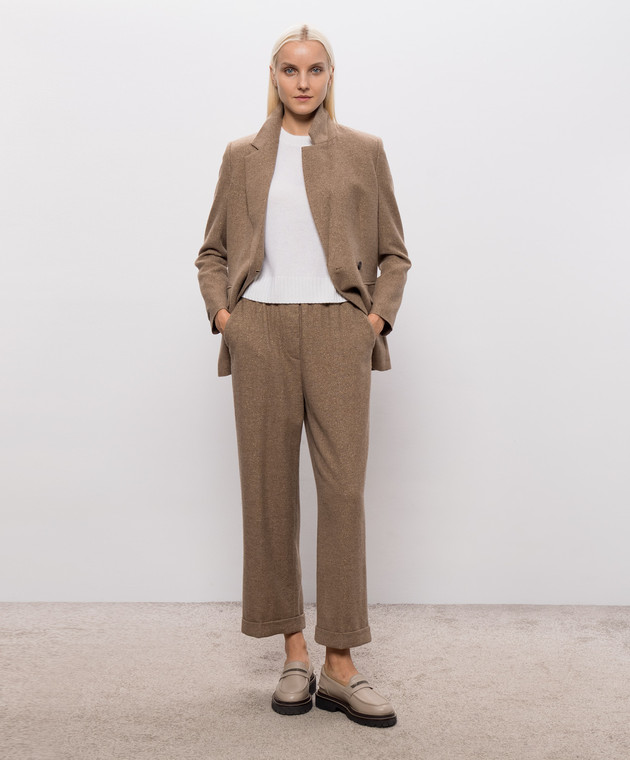Allude Светр кольору айворі з короткими рукавами з кашеміру 26511152 зображення 2