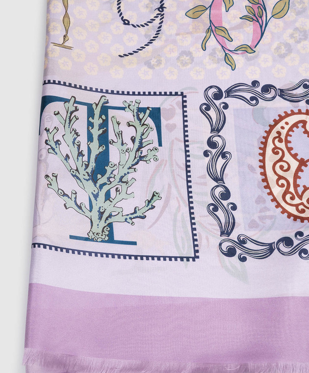 MANTERO 1902 Фіолетова хустка The Greenhouse Memories із шовку 0902F0630157426 зображення 3