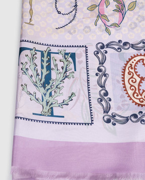 MANTERO 1902 Фіолетова хустка The Greenhouse Memories із шовку 0902F0630157426