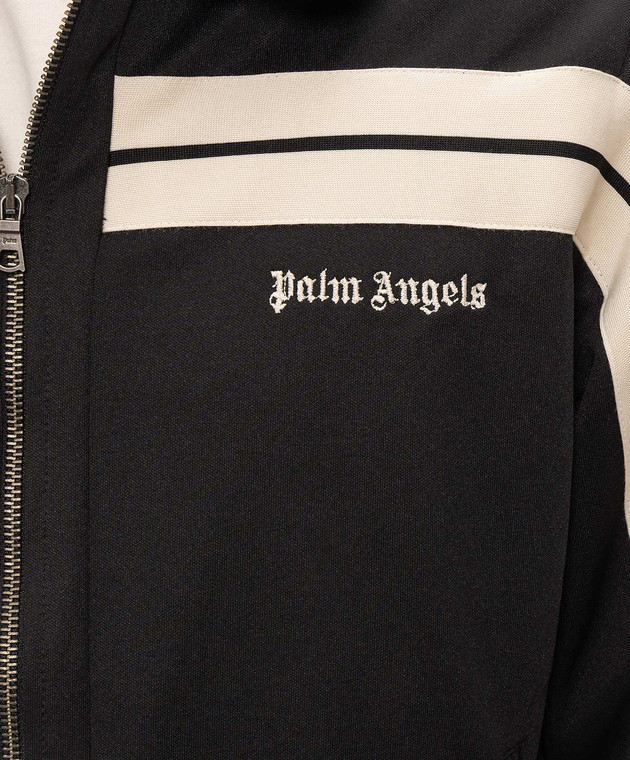 Palm Angels Черная спортивная куртка с вышивкой логотипа PAMBD003FB001 изображение 5