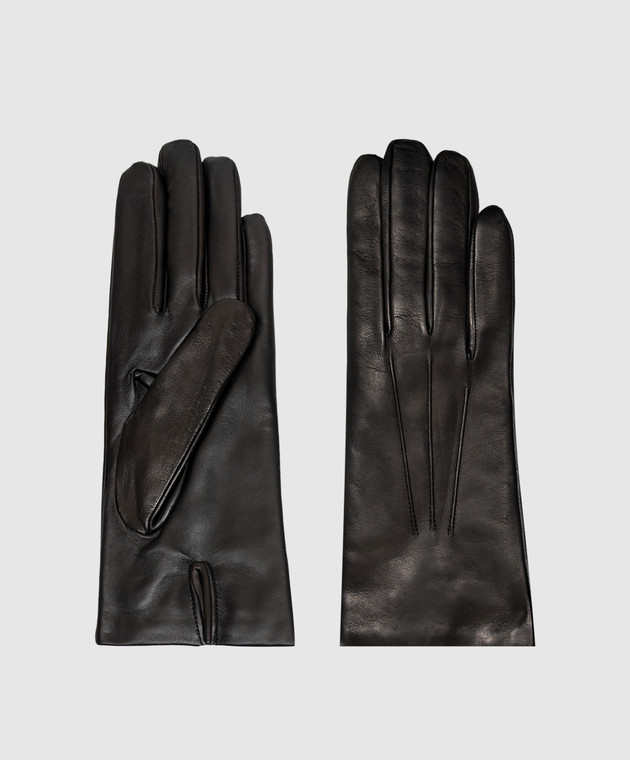 Sermoneta Gloves Чорні шкіряні рукавички B27TOUCH